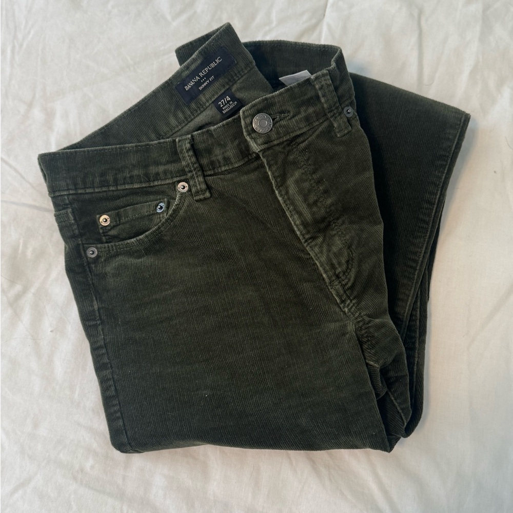 Banana Republic Pants Skinny Fit Olive Green Corduroy